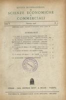 Rivista internazionale di scienze economiche e commerciali - Anno 05 N. 01