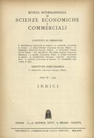 Rivista internazionale di scienze economiche e commerciali - Anno 04 Indici