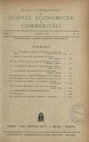 Rivista internazionale di scienze economiche e commerciali - Anno 05 N. 10