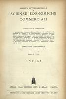 Rivista internazionale di scienze economiche e commerciali - Anno 06 Indici