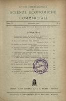 Rivista internazionale di scienze economiche e commerciali - Anno 06 N. 09