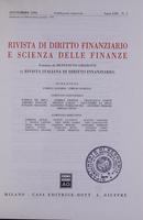 Rivista di diritto finanziario e scienza delle finanze. 1994, Anno 53, settembre, n.3