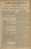 L'economista: gazzetta settimanale di scienza economica, finanza, commercio, banchi, ferrovie e degli interessi privati - A.44 (1917) n.2237, 18 marzo