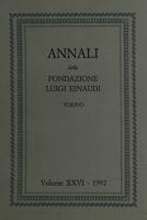 Annali della Fondazione Luigi Einaudi Volume 26 Anno 1992
