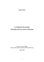 Le fondazioni di comunita' nell'ambito del terzo settore in Piemonte