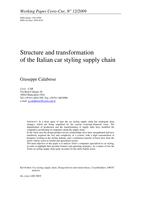 Structure and transformation of the Italian car styling supply chain