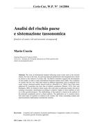 Analisi del rischio paese e sistemazione tassonomica (Analysis of country risk and taxonomic arrangement)