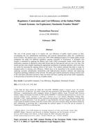 Regulatory Constraints and Cost Efficiency of the Italian Public Transit Systems: An Exploratory Stochastic Frontier Model