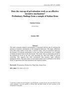 Does the run-up of privatisation work as an effective incentive mechanism? Preliminary findings from a sample of Italian firms