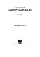 Le attività di modellizzazione all'Ires: una rassegna e prime considerazioni