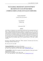 Managerial discretion and investment decisions of state-owned firms: Evidence from a panel of italian companies