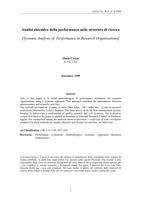 Analisi sistemica della performance nelle strutture di ricerca (Systemic Analysis of Performance in Research Organizations)