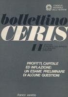 Bollettino CERIS n. 14 Profitti, capitale ed inflazione. Un esame preliminare di alcune questioni