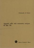 Appunti sulla crisi monetaria europea di fine '68