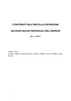 I contributi dell'Ires alla definizione dei nuovi bacini provinciali dell'impiego (Dls 469/97)