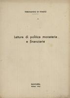 Letture di politica monetaria e finanziaria