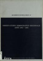 Osservatorio demografico regionale : anni 1984-1985