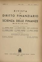 Rivista di diritto finanziario e scienza delle finanze. 1939, Anno 3, Volume 3, Parte 2
