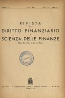 Rivista di diritto finanziario e scienza delle finanze. 1938, Anno 2, Volume 2, Parte 1