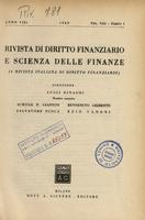 Rivista di diritto finanziario e scienza delle finanze. 1949, Anno 8, Volume 8, Parte 1