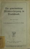 Die gemeinnützige Milchversorgung in Deutschland