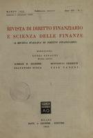 Rivista di diritto finanziario e scienza delle finanze. 1955, Anno 14, n.1, marzo