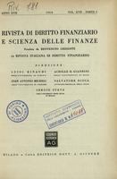 Rivista di diritto finanziario e scienza delle finanze. 1958, Anno 17, vol.17, parte 1