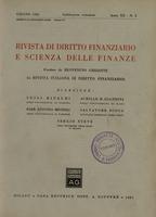 Rivista di diritto finanziario e scienza delle finanze. 1961, Anno 20, n.2, giugno