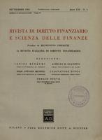 Rivista di diritto finanziario e scienza delle finanze. 1962, Anno 21, n.3, settembre