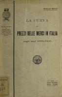 La curva dei prezzi delle merci in Italia negli anni 1881-1909