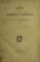 Atti del Congresso nazionale fra le società di mutuo soccorso italiane : Bologna 28, 29, 30 e 31 ottobre 1877