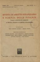 Rivista di diritto finanziario e scienza delle finanze. 1969, Anno 28, n.1, marzo