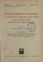 Rivista di diritto finanziario e scienza delle finanze. 1968, Anno 27, n.1, marzo