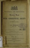 Proceedings and transactions of the Queensland Branch of the Royal Geographical Society of Australasia : vol. 11. : 11th session 1895-96