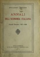 Annali dell'economia italiana volume secondo 1871-1880