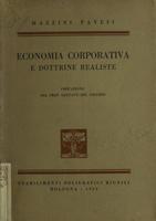 Economia corporativa e dottrine realiste