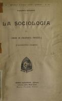 La sociologia nel corso di filosofia positiva d'Augusto Comte