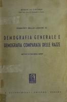 Riassunti delle lezioni di demografia generale e demografia comparata delle razze