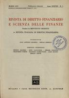 Rivista di diritto finanziario e scienza delle finanze. 1979, Anno 38, n.1, marzo