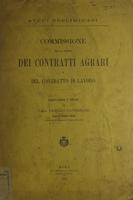 Commissione per lo studio dei contratti agrari e del contratto di lavoro : osservazioni e notizie