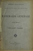 Affari generali e contabilità (Massimario Generale vol.II)