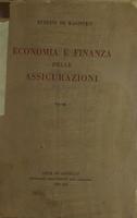 Economia e finanza delle assicurazioni Vol. I