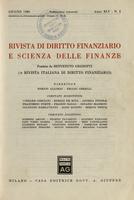 Rivista di diritto finanziario e scienza delle finanze. 1986, Anno 45, giugno, n.2