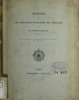 Mémoire sur les opérations financières des Templiers