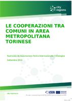 TORINO. LE COOPERAZIONI TRA COMUNI IN AREA METROPOLITANA TORINESE - Settembre 2013