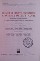 Rivista di diritto finanziario e scienza delle finanze. 1989, Anno 48, marzo, n.1