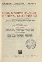 Rivista di diritto finanziario e scienza delle finanze. 1989, Anno 48, settembre, n.3