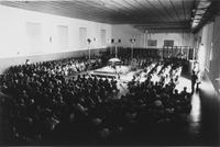 Il pianista Aldo Ciccolini nell'Aula Magna della Caserma Cernaia