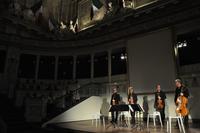 Quartetto d'Archi di Torino e il contrabbassissta Paolo Borsarelli nell'aula del Senato di Palazzo Madama