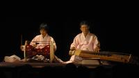 Musicisti dell'ensemble Jeon Ga Ak Hoe durante il concerto "Musica e danza dalla Corea"